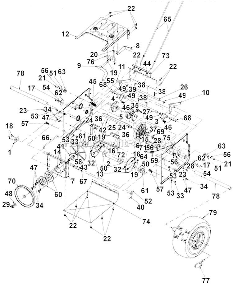 Page D Diagram and Parts List for 31AE993I401 1999 Yard Man Snow Blower
